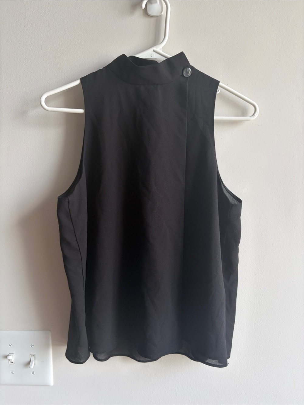 Zara Black Sleeveless Mock Neck Top